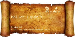Moller Lipót névjegykártya